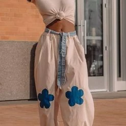 Levency New In Elastic Flower Balloon Leg Pants