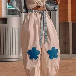 Levency New In Elastic Flower Balloon Leg Pants