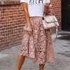 Levency New In Lace Hollow Mide Skirts