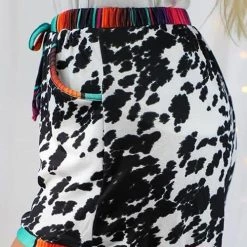 Levency New In Leopard Patchwork Drawstring Shorts