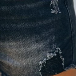 Levency Ripped Raw Edge Denim Shorts