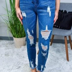 Levency New In Ripped Drawstring Denim Jogger