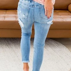 Levency New In Ripped Drawstring Denim Jogger