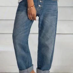 Levency New In Button Loose Leg Jeans