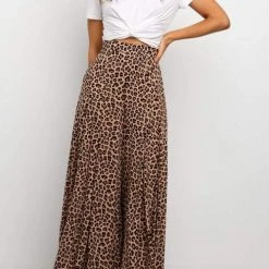 Levency Leopard Print Wide Leg Pants New In