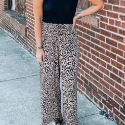 Levency Leopard Print Wide Leg Pants New In