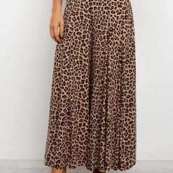 Levency Leopard Print Wide Leg Pants New In
