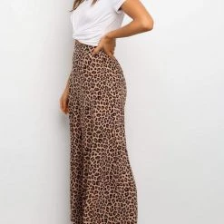 Levency Leopard Print Wide Leg Pants New In