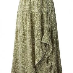 Levency New In Asymmetric Floral Print High Waist Skirts