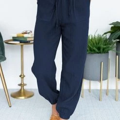 Levency Elastic Waist Tie Dressy Joggers