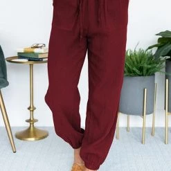 Levency Elastic Waist Tie Dressy Joggers