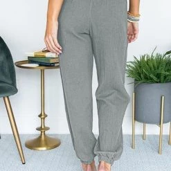 Levency Elastic Waist Tie Dressy Joggers