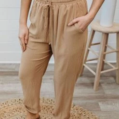 Levency Elastic Waist Tie Dressy Joggers