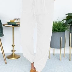 Levency Elastic Waist Tie Dressy Joggers