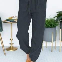 Levency Elastic Waist Tie Dressy Joggers