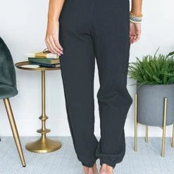 Levency Elastic Waist Tie Dressy Joggers