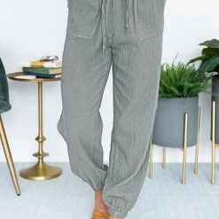 Levency Elastic Waist Tie Dressy Joggers