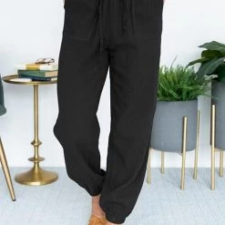 Levency Elastic Waist Tie Dressy Joggers
