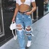 Levency High Waist Ripped Jeans