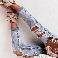 Levency New In No Plans Distressed Mom Jeans