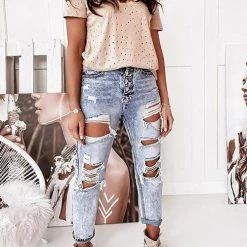 Levency New In No Plans Distressed Mom Jeans