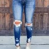 Levency New In Mid-Rise Destroyed Skinny Jeans