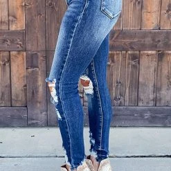 Levency New In Mid-Rise Destroyed Skinny Jeans