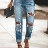 Levency Ripped Straight Pocket Jeans
