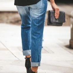 Levency Ripped Straight Pocket Jeans