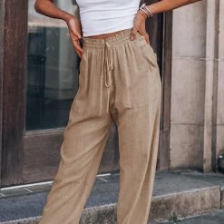 Levency Solid Pockets Drawstring Jogger