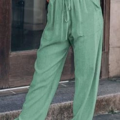 Levency Solid Pockets Drawstring Jogger