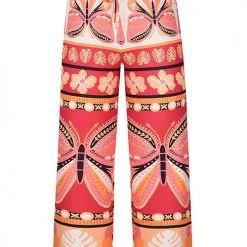 Levency Print Drawstring Wide Leg Pants New In