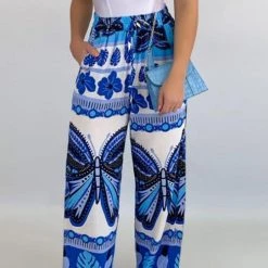 Levency Print Drawstring Wide Leg Pants New In