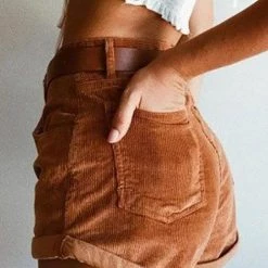 Levency New In Corduroy High Waist Shorts