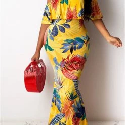 Levency Ruffles Off Shoulder Maxi Dress New In