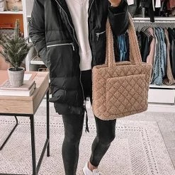 Levency Zipper Pockets Loose Hoodie Padded Coat