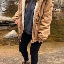 Levency Thick Soft Fleece Parka Coat New In