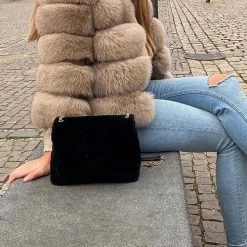 Levency Layer O Neck Faux Fur Coat