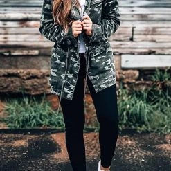 Levency Pockets Drawstring Hoodie Jackets New In