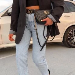 Levency Button Wine Red Blazer