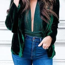 Levency Pockets Velvet Lapel Jackets