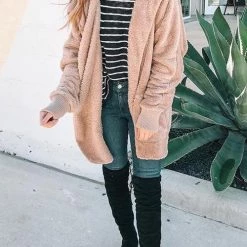 Levency Fluffy Fleece Open Coat New In