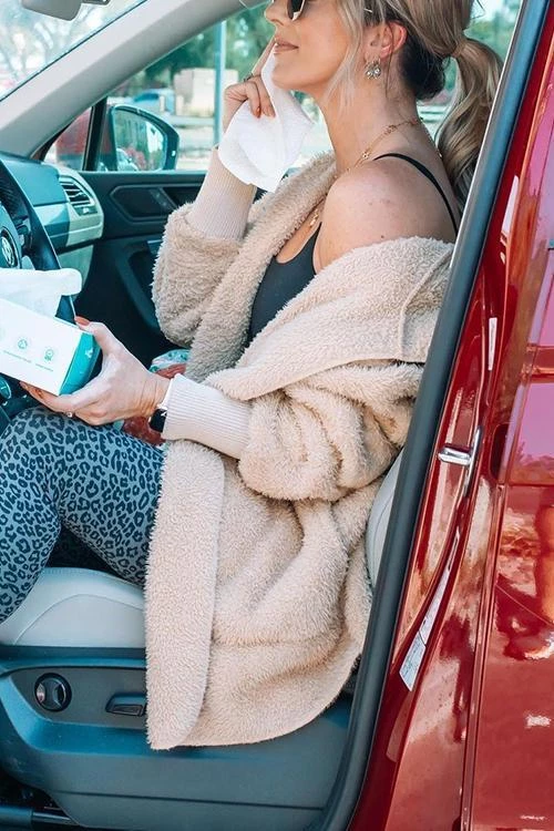 Levency Fluffy Fleece Open Coat New In 30 Levency Fluffy Fleece Open Coat New In