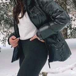 Levency New In Stand Collar PU Zipper Coat