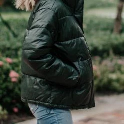 Levency New In Stand Collar PU Zipper Coat