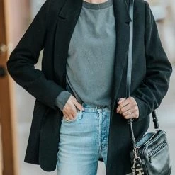 Levency Button Wine Red Blazer