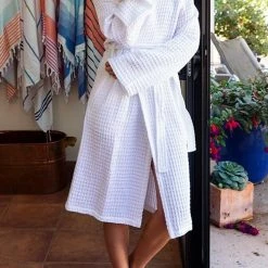 Levency Waffle Pockets Bathrobe
