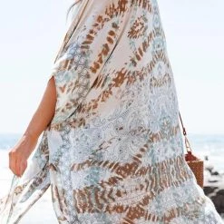 Levency Floral Print Slit Bat Cover Cardigan New In