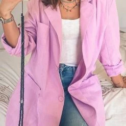 Levency Pockets Button Boyfriend Blazer New In