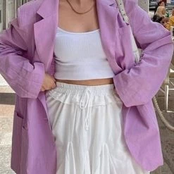 Levency Pockets Button Boyfriend Blazer New In